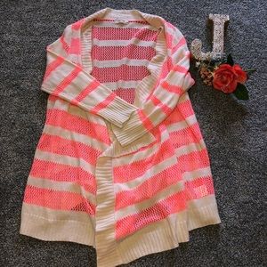 Coral Pink Rose Cardigan- Size 1X